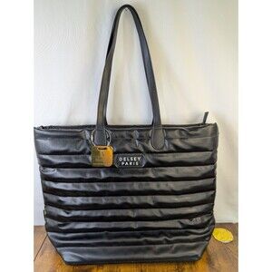DELSEY PARIS Cruise 3.0 Black Puffy Tote Travel Bag Laptop Sleeve Personal Item
